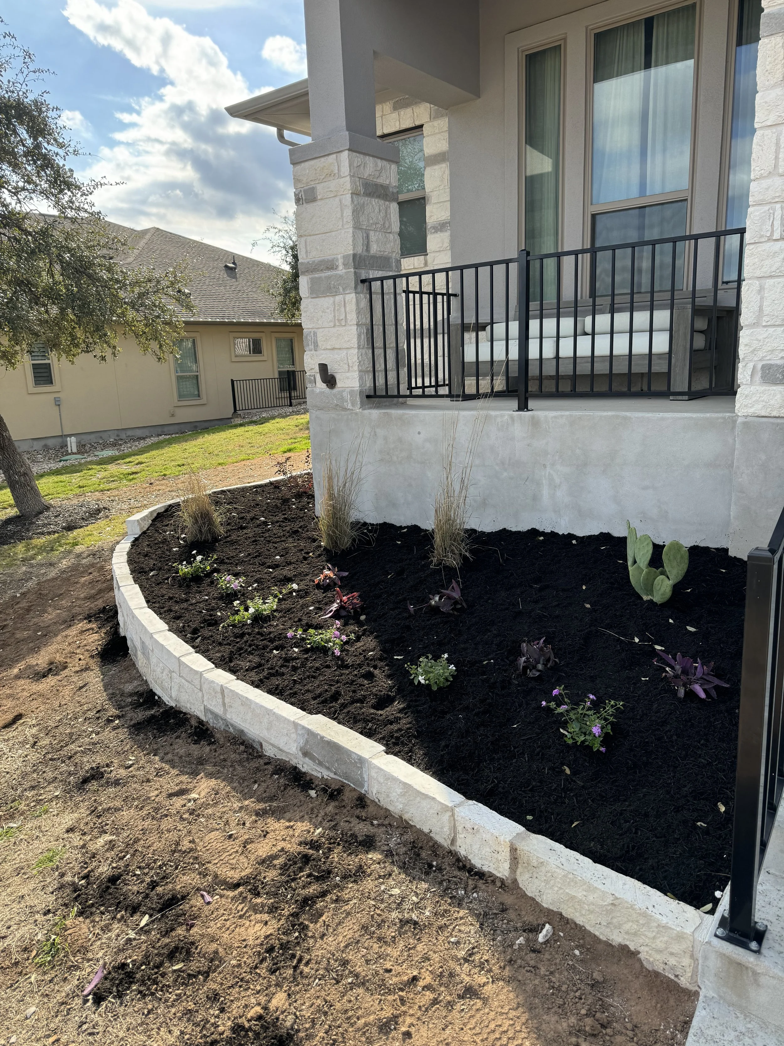 Raised Stone Bed with Plants and Irrigation.jpg