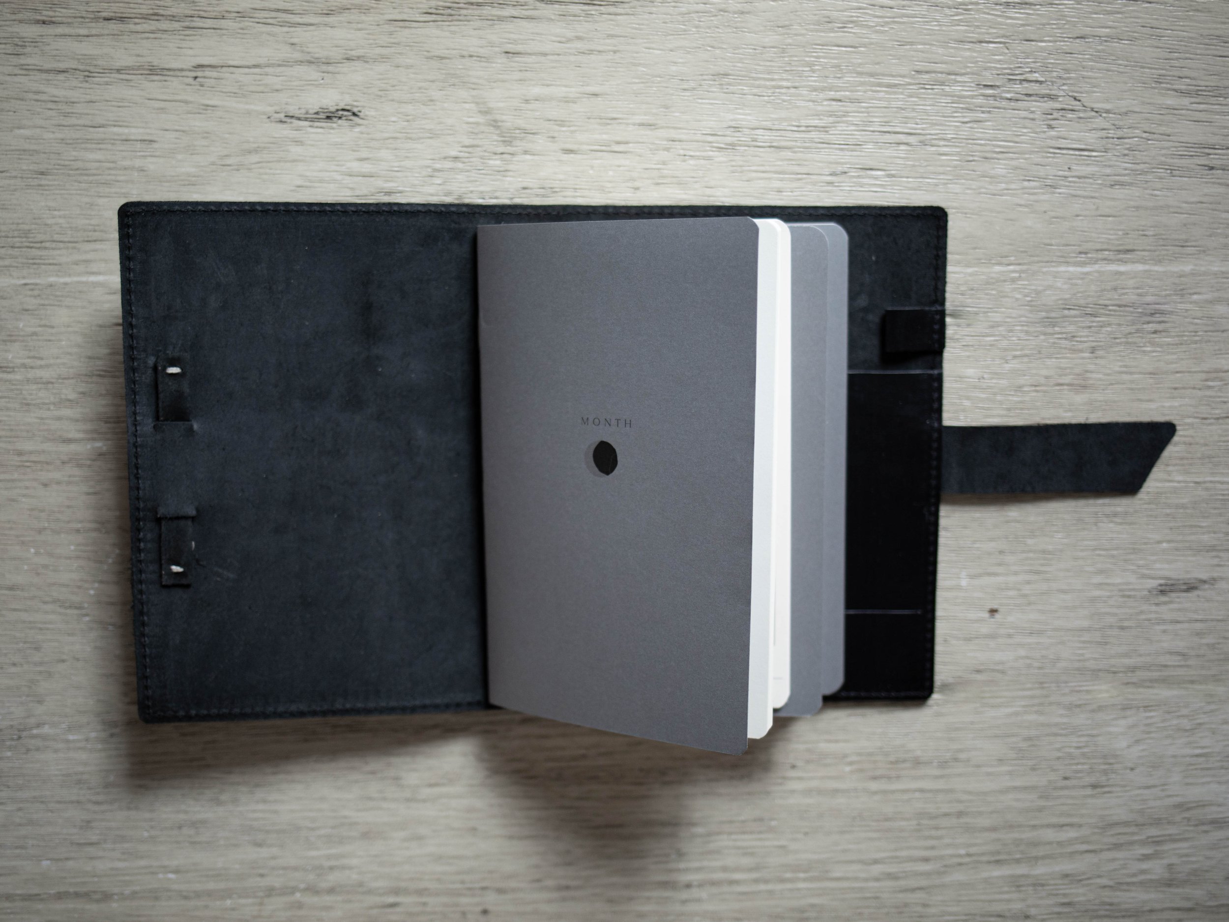 black perennial journal with grey planner.jpg