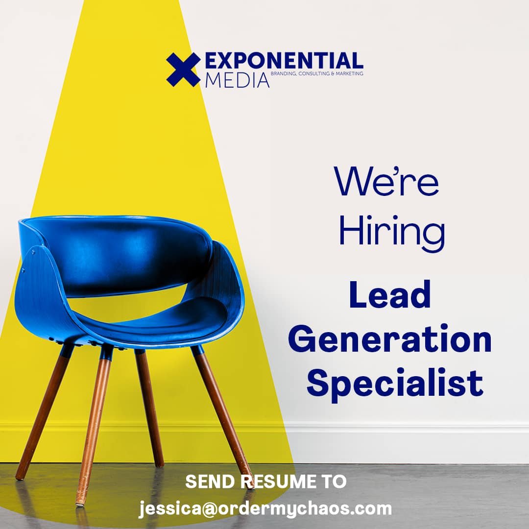 Ride the Exponential Media wave! 

Are you a savvy Lead Generation Specialist with a knack for driving growth? Join our dynamic team! 

Send your resume showcasing your skills to Jessica Rice at Jessica@ordermychaos.com and let's amplify our success 