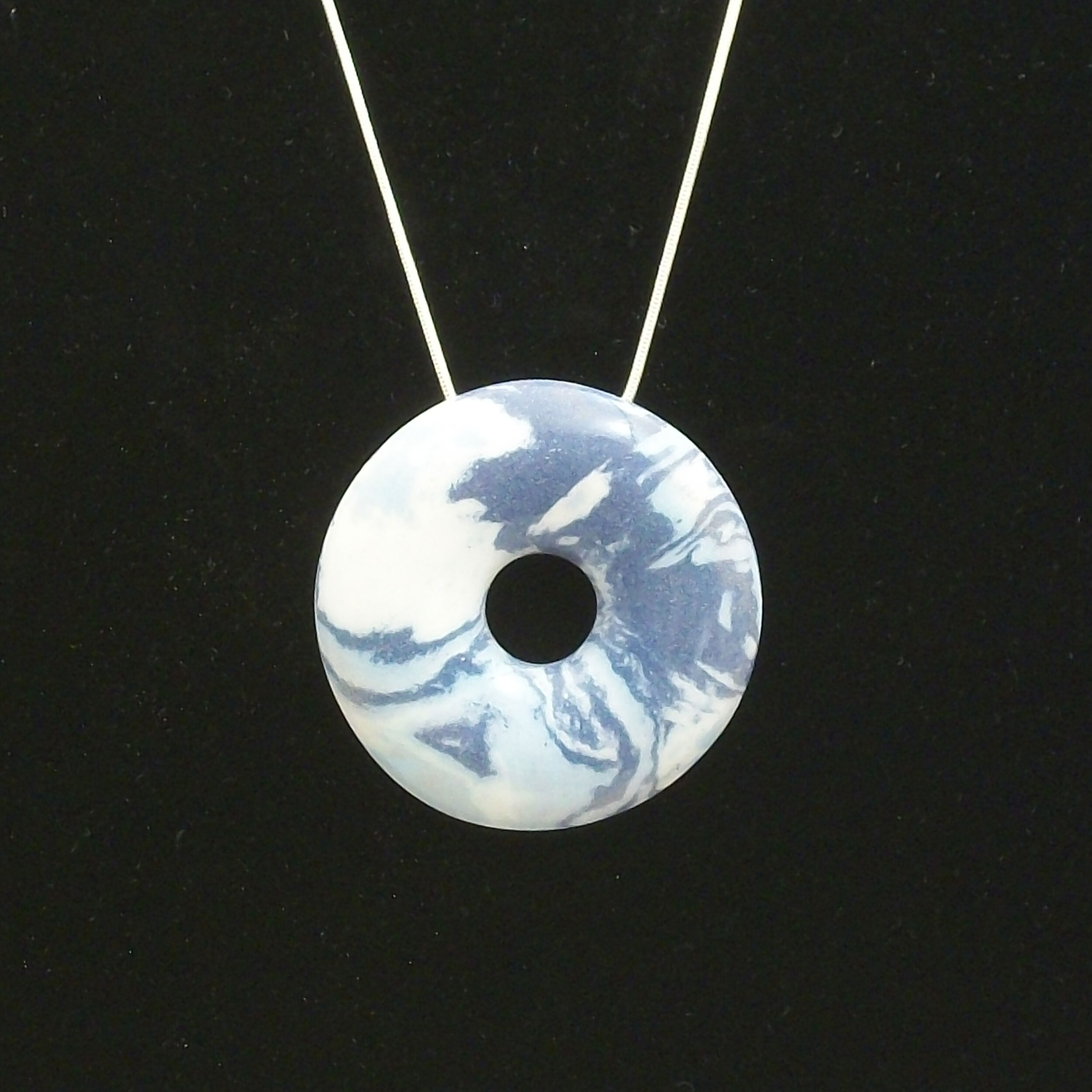 Large Blue and White Circle Pendant Set 