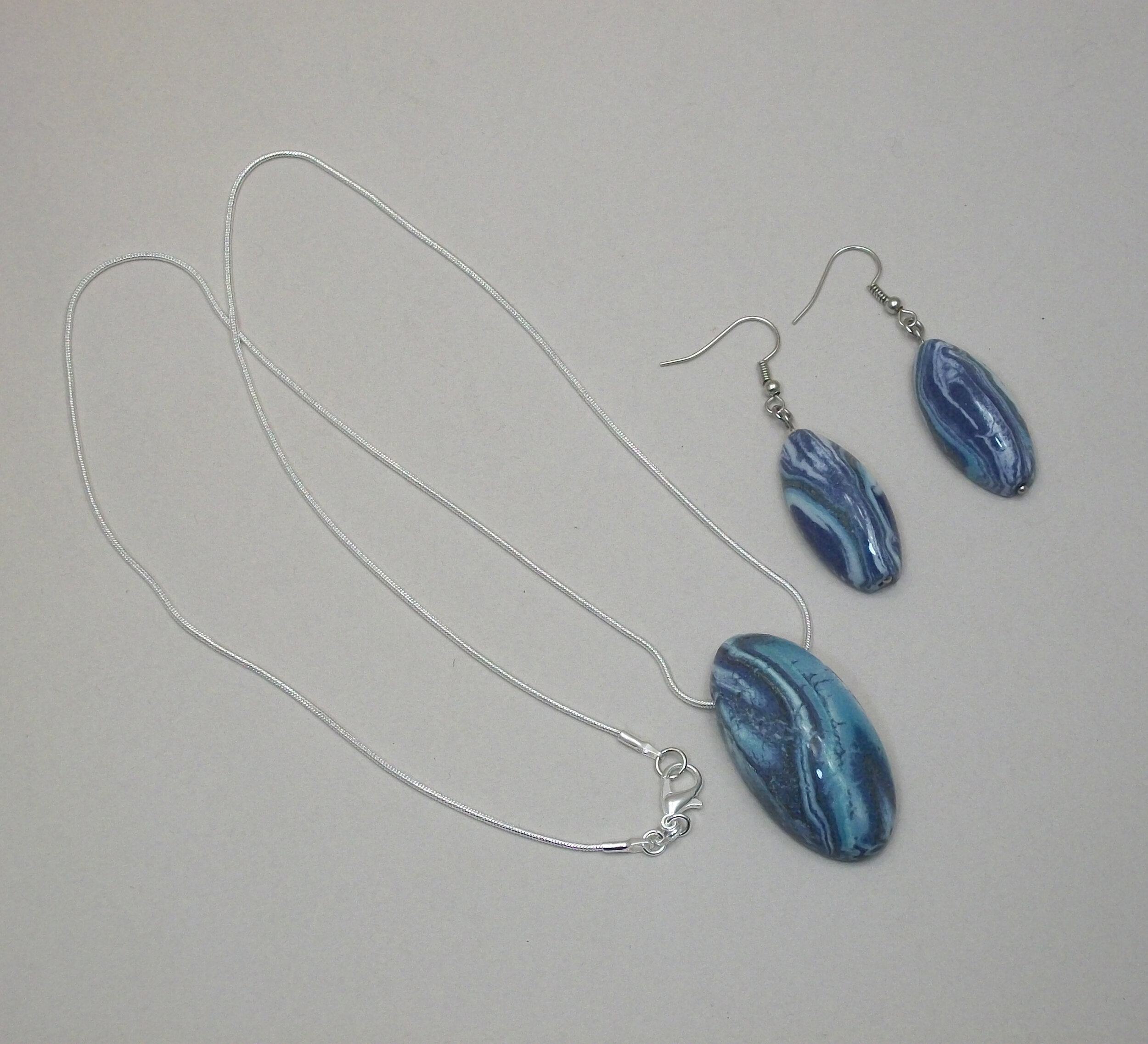 Marbled Lozenge Pendant Set