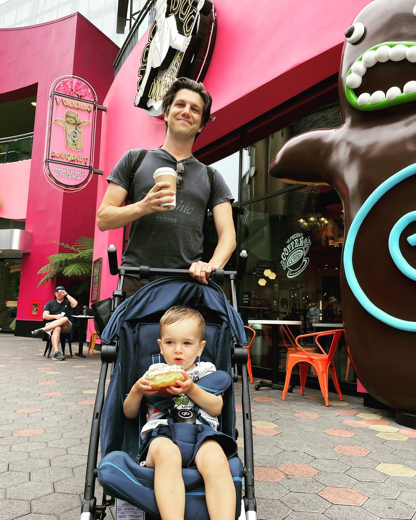 Kieran ate the cereal and icing off this donut and offered me the rest. Such a sweet, thoughtful boy. I&rsquo;m so #blessed #voodoodonuts