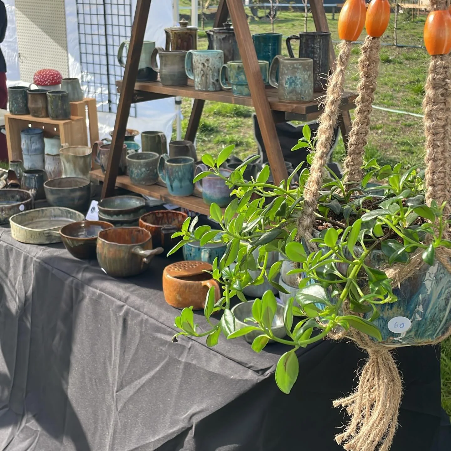 Beautiful day for a market! @woodsidefarmsooke @sookecountrymarket #marketday #pottery #sooke