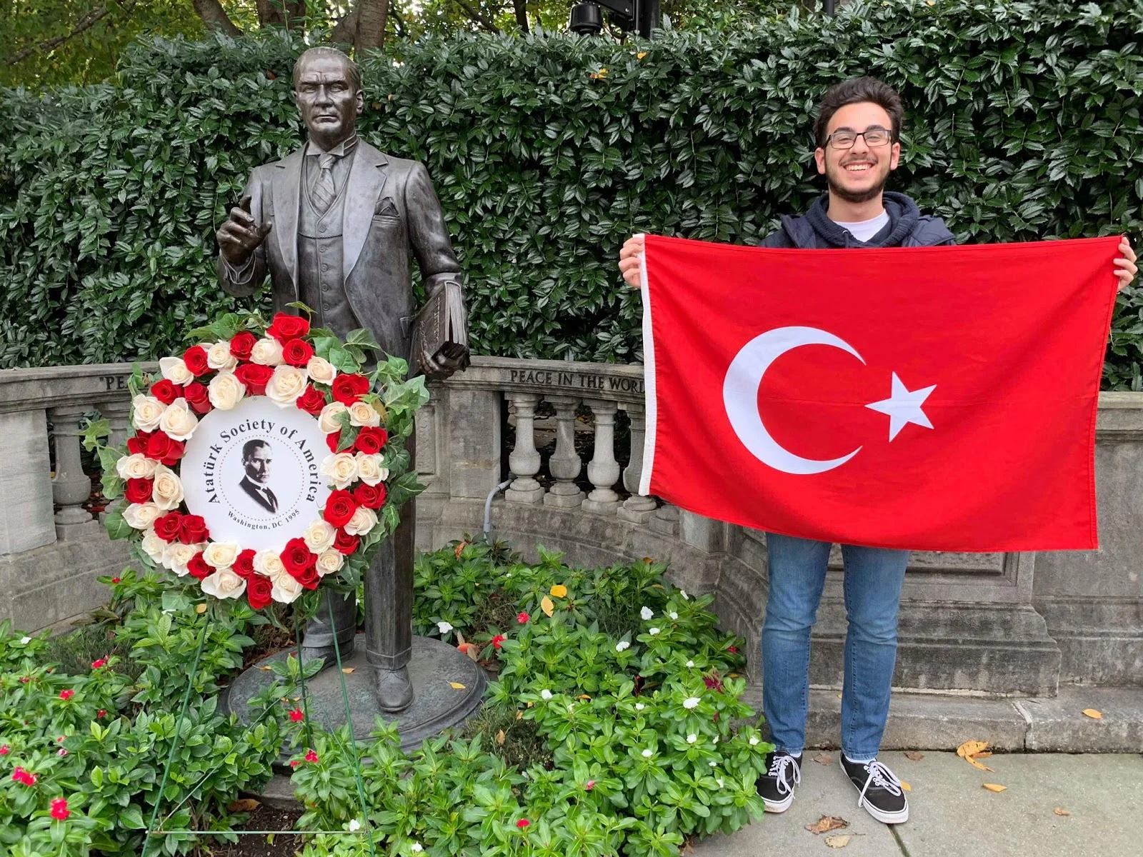 Turkish Cultural Club President Bayram Furat stands outside of Ataturk Society of America in DC.