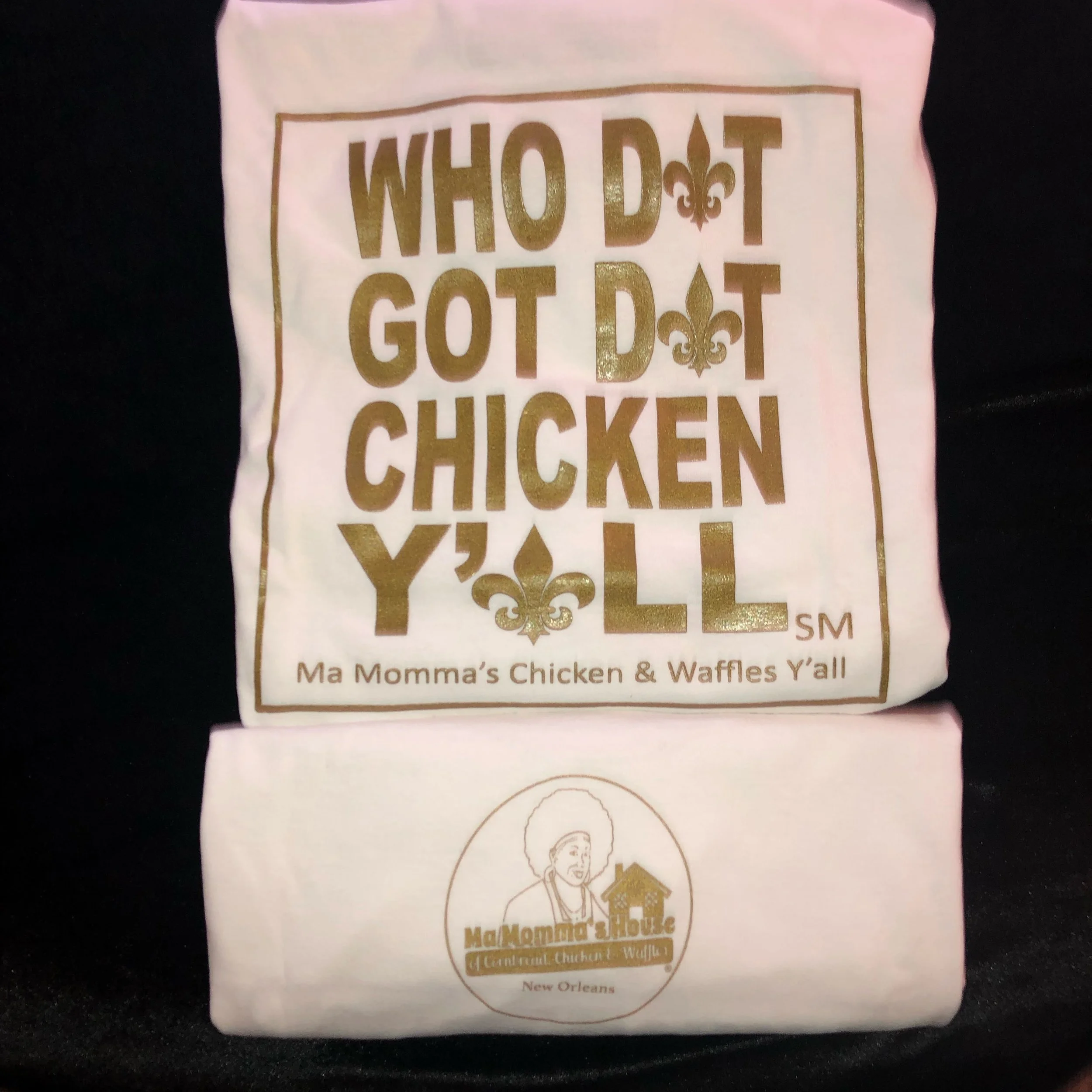 Who Dat Got Dat Chicken Yall T Shirt White Folded.jpeg
