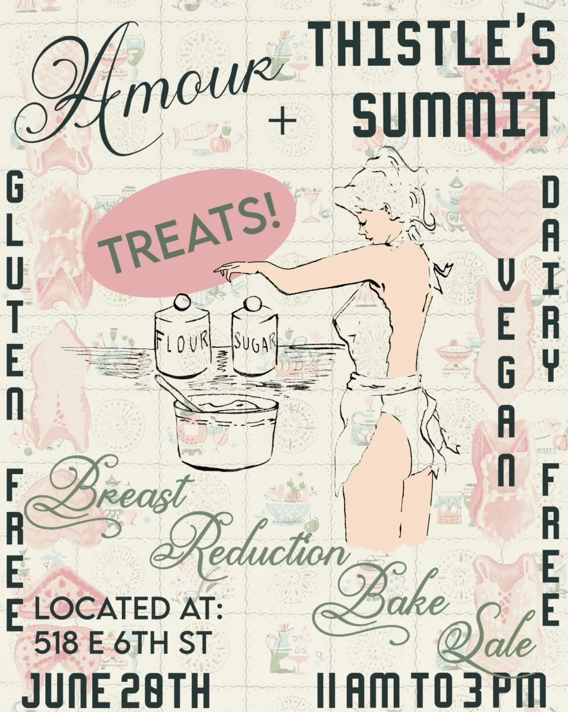 Save the date! 6/20 11am-3pm at @amourislove515 ⁣
⁣
We are so honored to be popping up at our friends Amour this pride season. Years ago for Valentine&rsquo;s Day we collaborated on my favorite edible art I&rsquo;ve ever made- lingerie cut out cookie