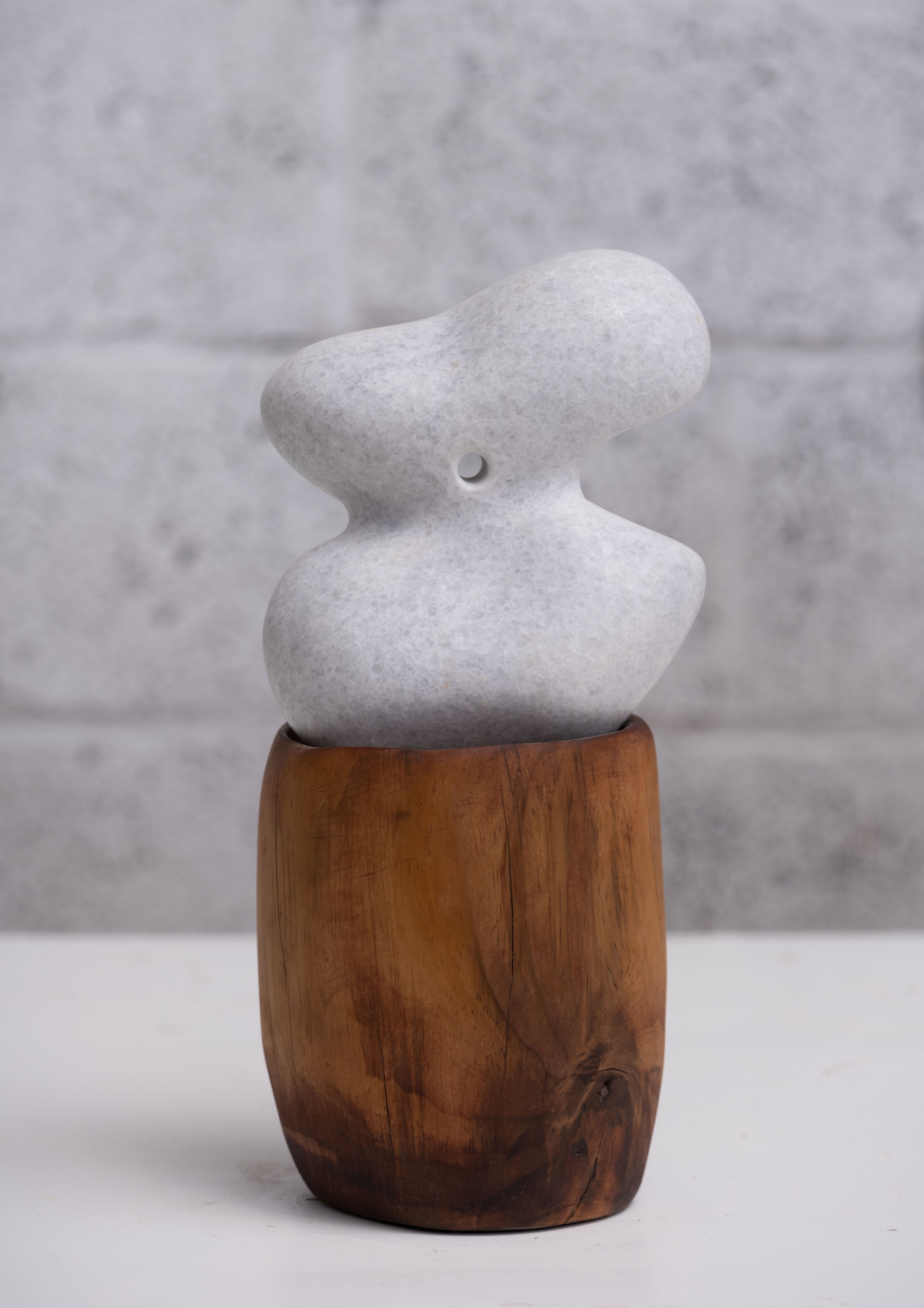   Dove VI , 2023 Marble, wood, and found objects 13 x 5 x 5 inches 
