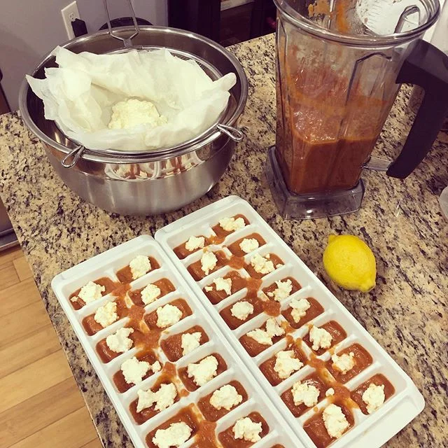 Eggplant and tomato pur&eacute;e with homemade ricotta. What&rsquo;s your kid eating? #privatechef #philly #uncletomsnomnoms #homemade #babyfood #eatwell #eatlocal