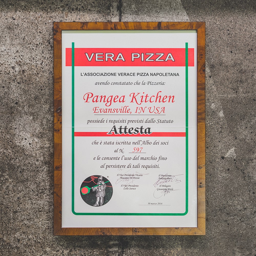 Certified By L'Associazione Verace Pizza Napoletana