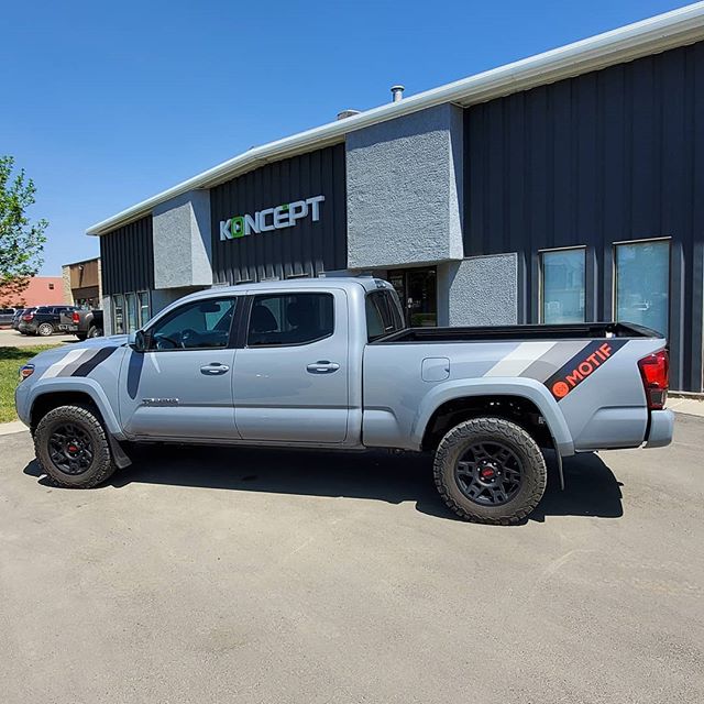 What a simple but captivating design. 
Our friends at @motifmarketing wanted an modern look on their new Toyota Tacoma but also wanted the design to be a throwback to designs you saw on Toyota trucks in the 70's and 80's. This is going to be an eye c