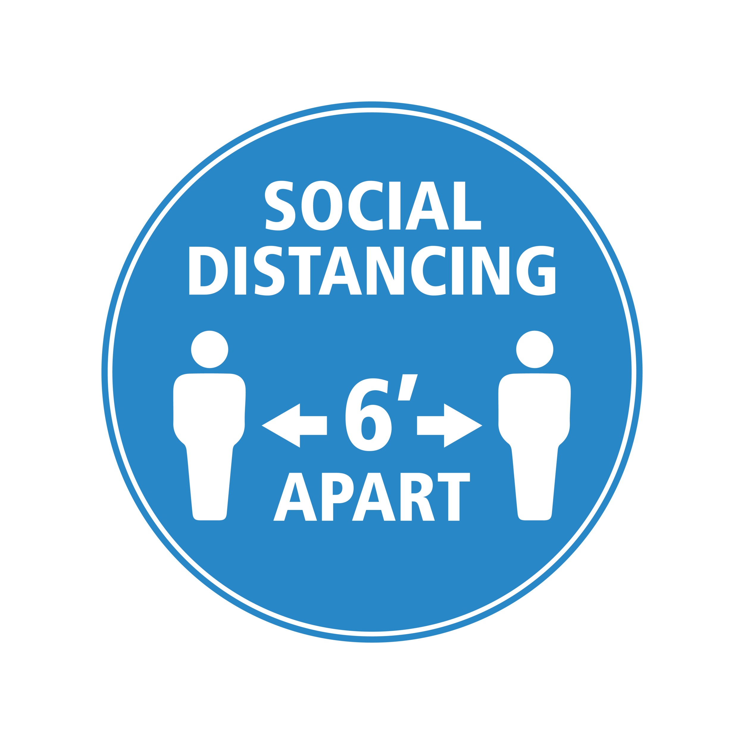 Social Distancing Floor Signs COVID Set of 6 