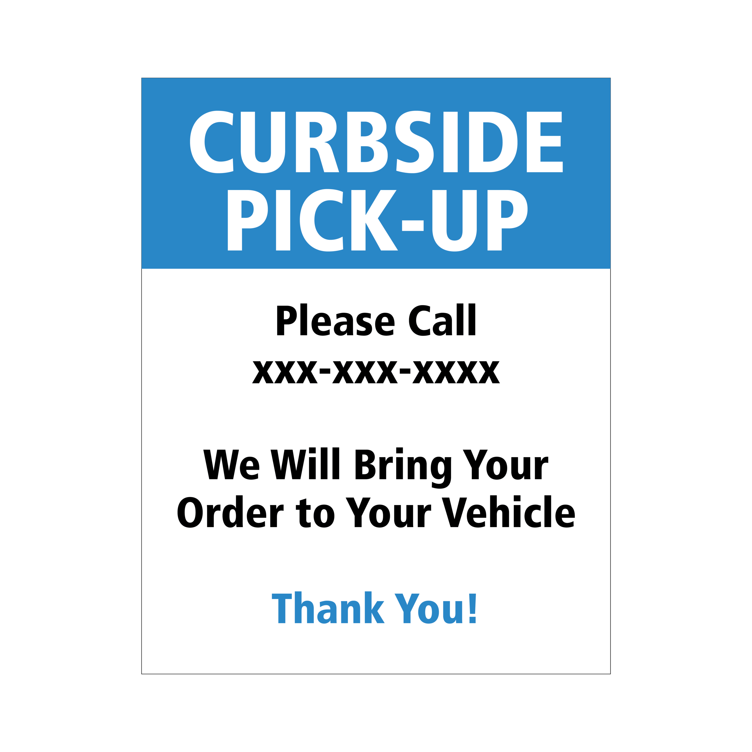 Curbside PickUp Sign — Koncept Sign Group