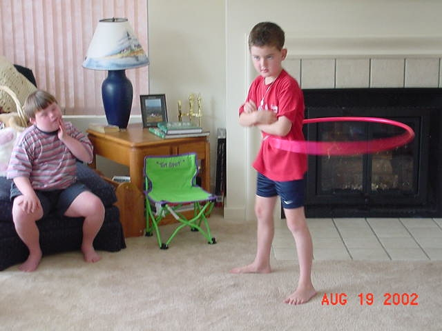Michael does the Hula Hoop for 10 minutes.