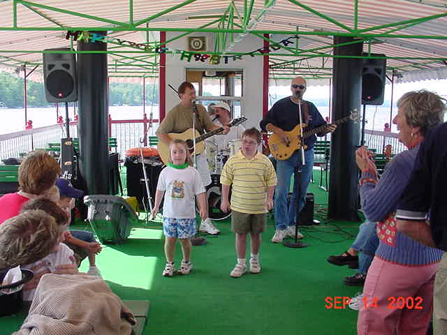 Laura and John entertaining on the Songo River Queen