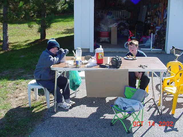 Michael and brother John at the Lemonaide Stand