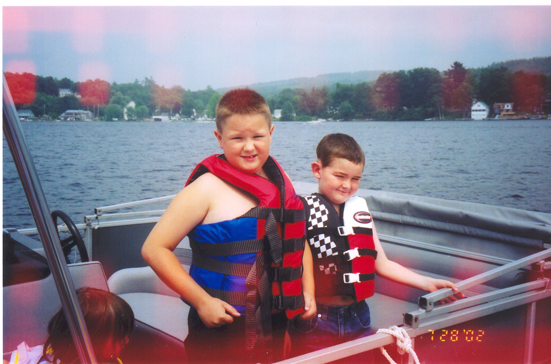 Michael and cousin Conor ready to go tubing