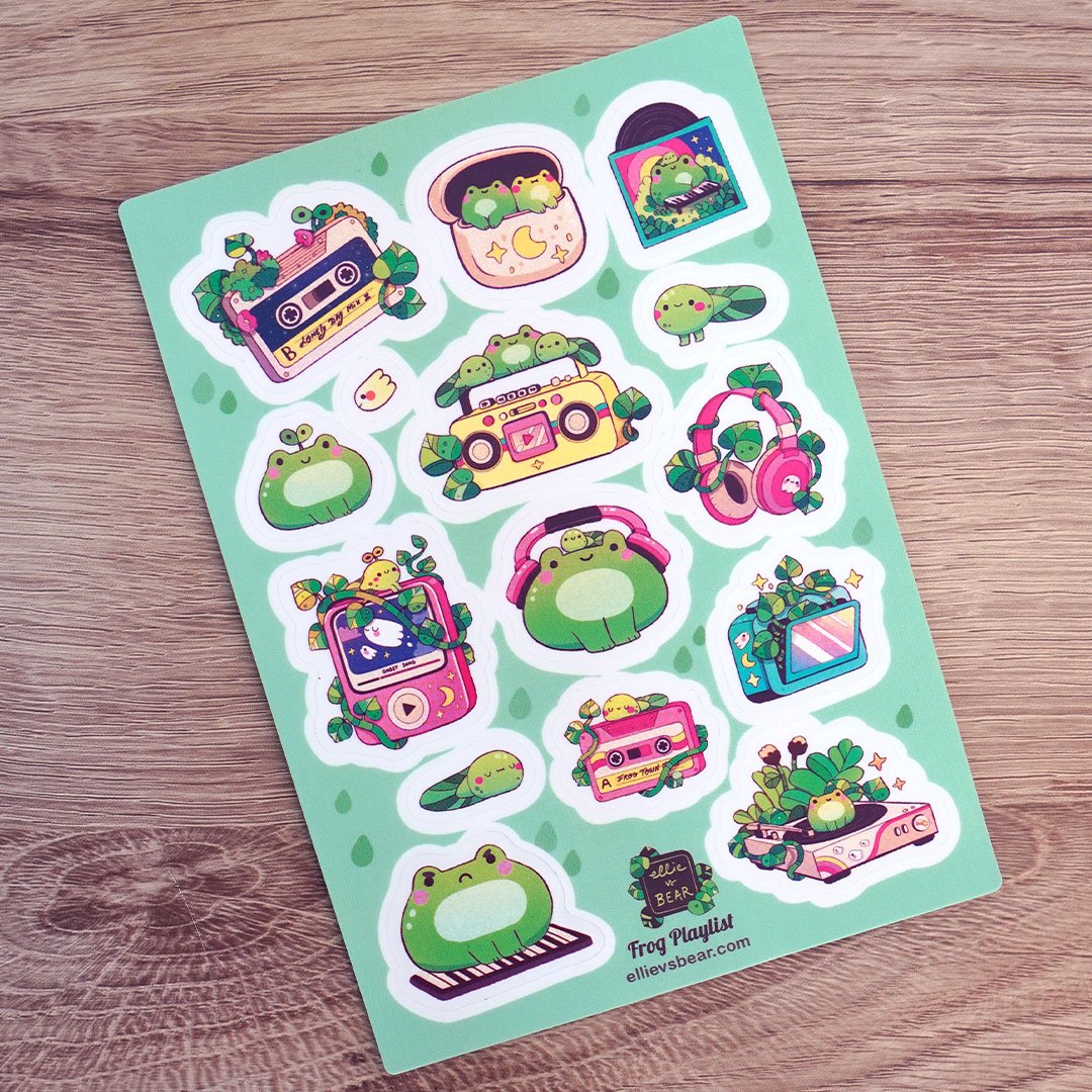 Frog Playlist • Sticker Sheet