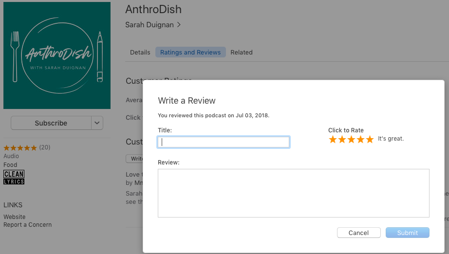 Screenshot example