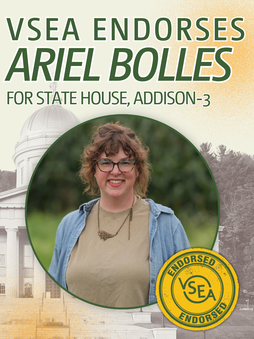 VSEA endorses Ariel Bolles for State House, Addison-3 