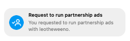 What a “Partnership Ad Request” looks like