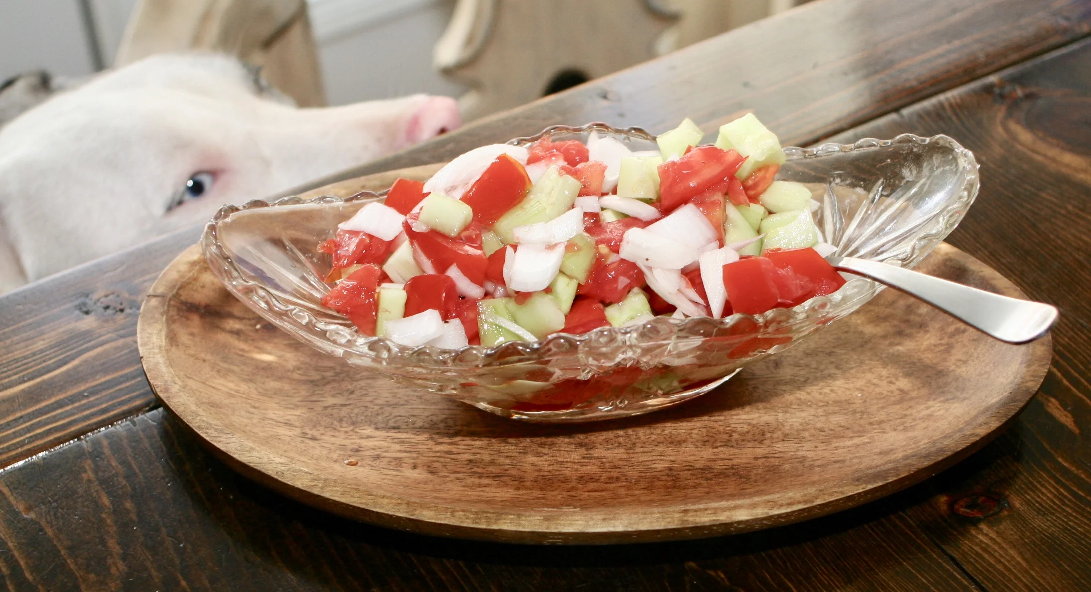Fresh Cucumber, Tomato and Onion Summer Salad