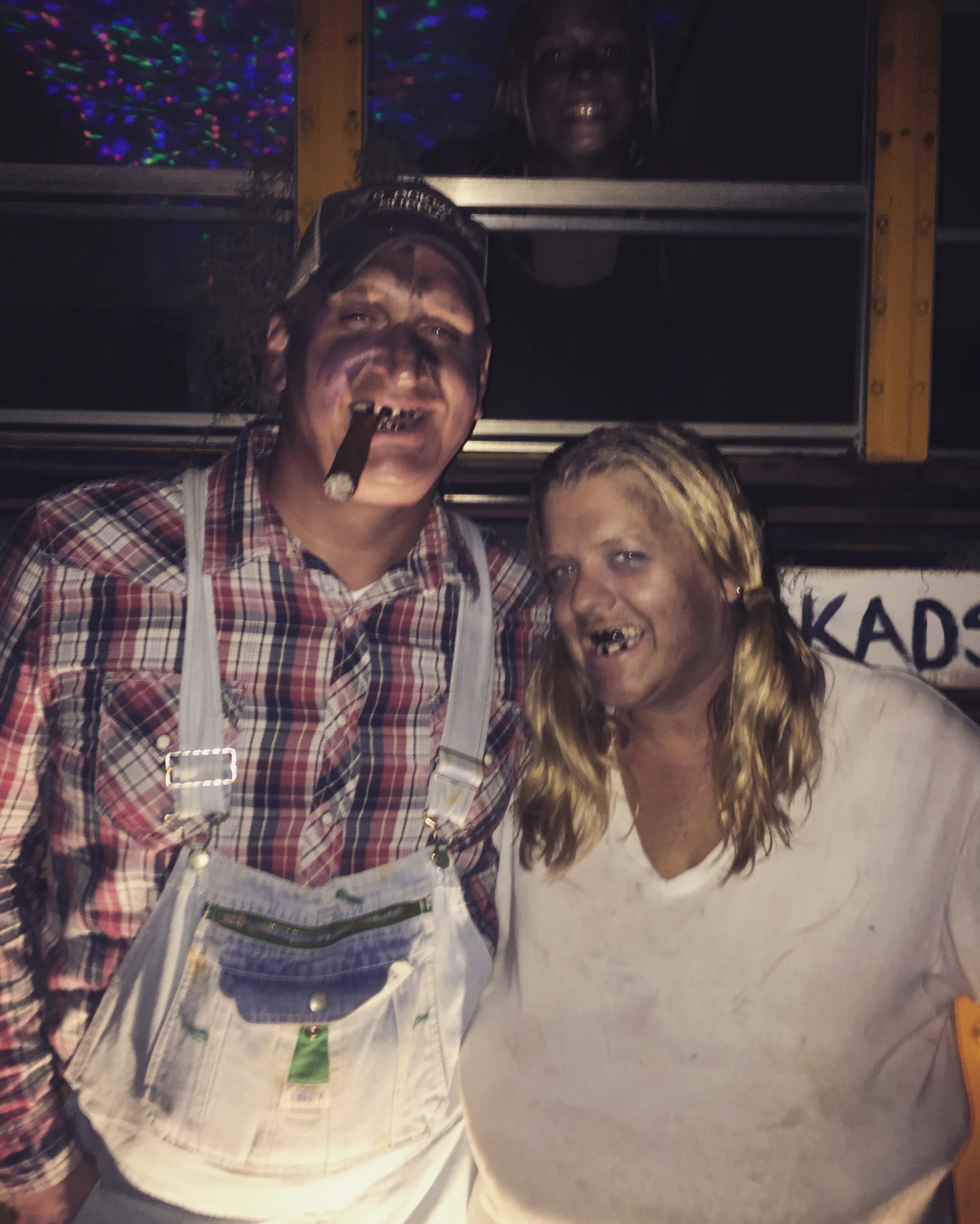 Halloween costume photo of Brooke and Danny.