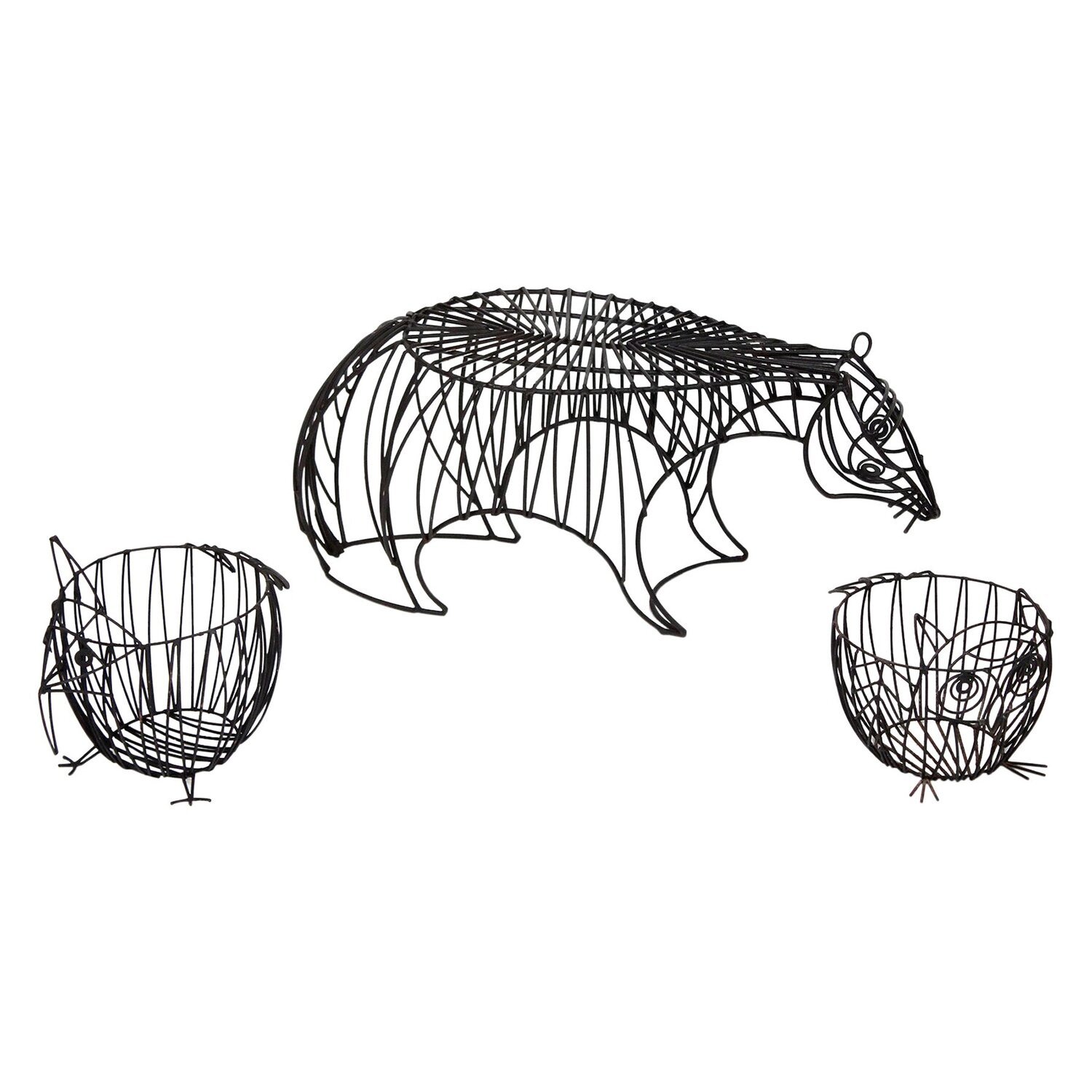 Metal Wire Animal Stool and Baskets by John Risley