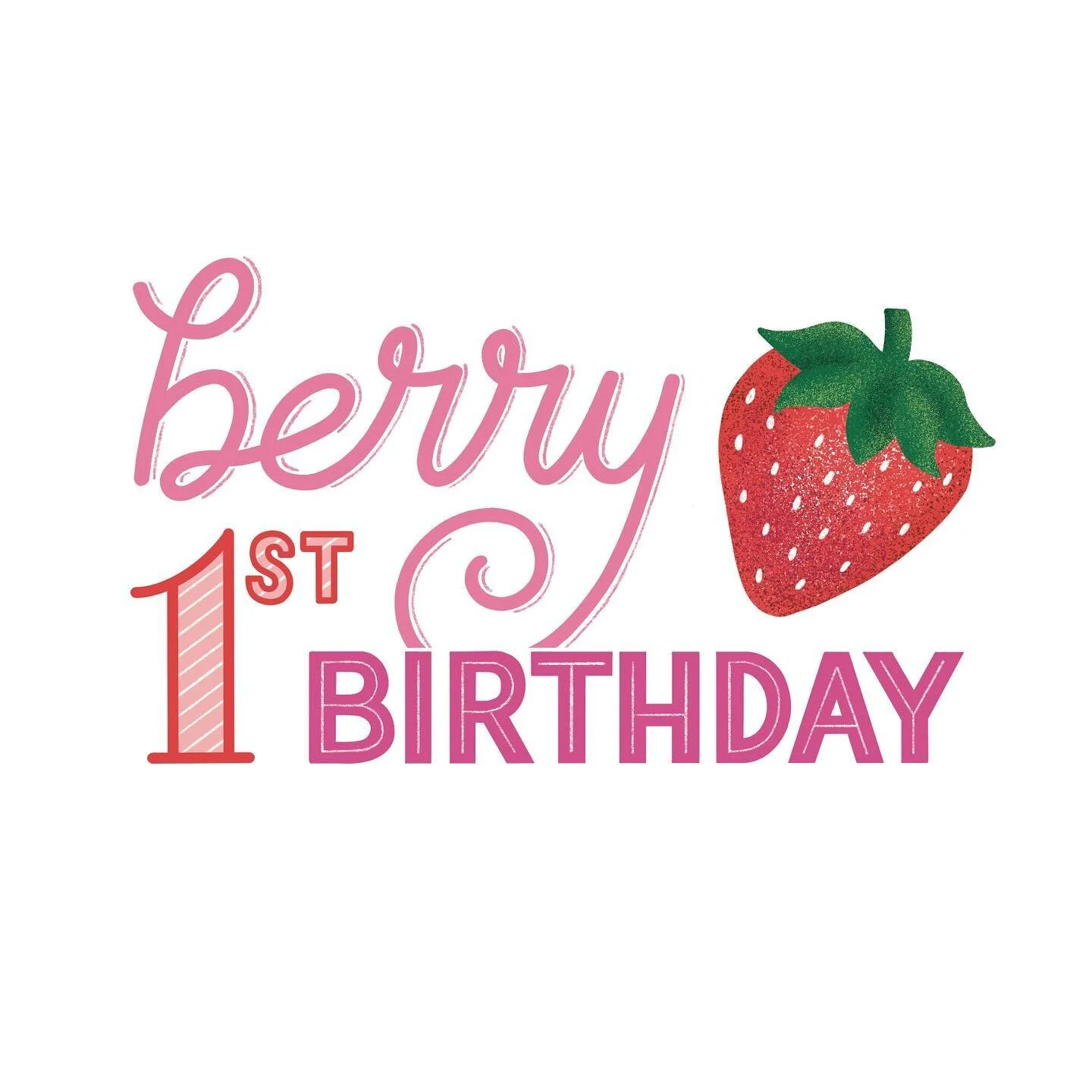 Finished up some berry sweet hand lettering for a birthday invitation design 🍓

#womenoftype #handlettering #artoftype #lettering #letteringlover #letteringartist #handdrawnletters #typography #berryfirstbirthday #berry1stbirthday #birthdayinvitatio