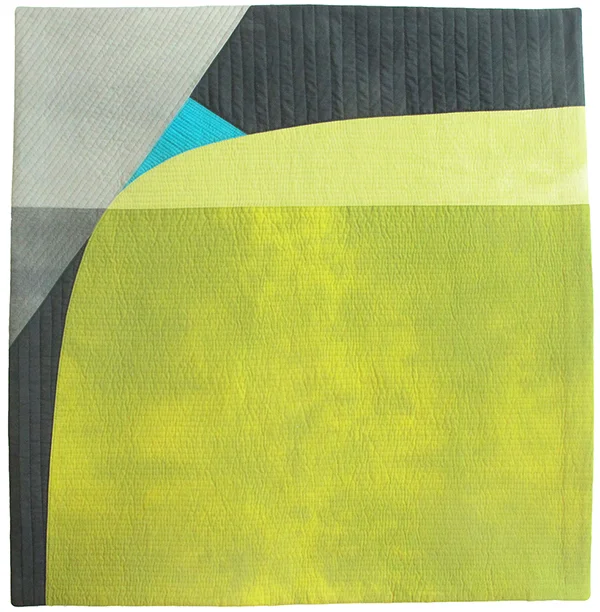 Timing , Kathleen Probst, pieced hand-dyed cotton, 35 x 34 inches