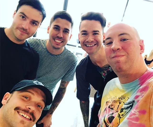 @realfriendsband at #mudandchar #downersgrove @brianbillyblake @erichaines_ @davidedwardknox #flashbacktuesday @tomaldis100