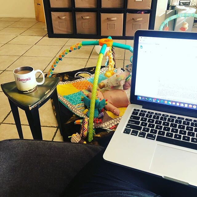 Working from home this morning. Helping people one email at a time, with my little sidekick is the best. #bestofbothworlds #macros #checkinday