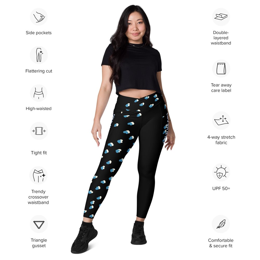 Top Notch NME Cold Heart (Blue Heart) Crossover leggings with pockets — Top  Notch NME®️ - Official Website