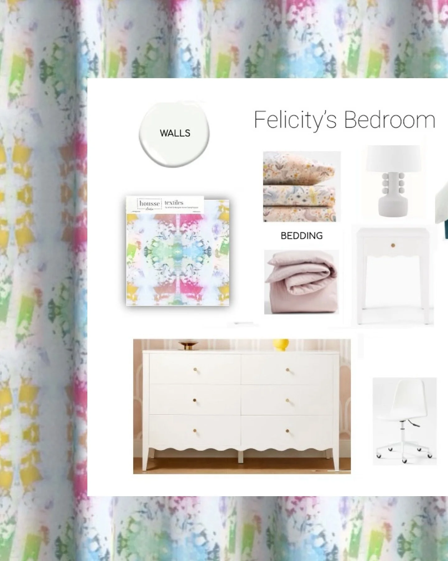 Feeling charmed by Rachel Dunham&rsquo;s design vision! My Charmed design brings an artful pop of color to the curtains and shades, adding to the playful energy of this (almost) tween girl&rsquo;s bedroom!
&hellip;
#houssestudio #textiledesigner #col