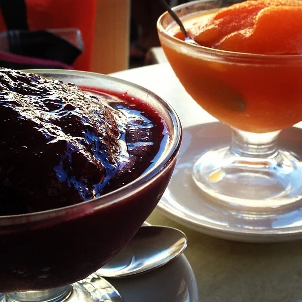 Refreshing mulberry and mandarin granita handmade with fresh ingredients by a proud Sicilian on the isle of Favignana&hellip; (at Bar gelateria Europa)