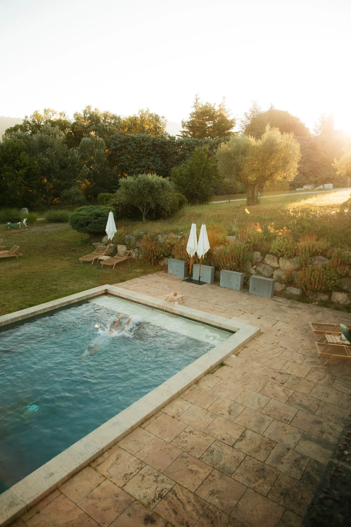 Pool at Le Galinier Lourmarin Provence in June