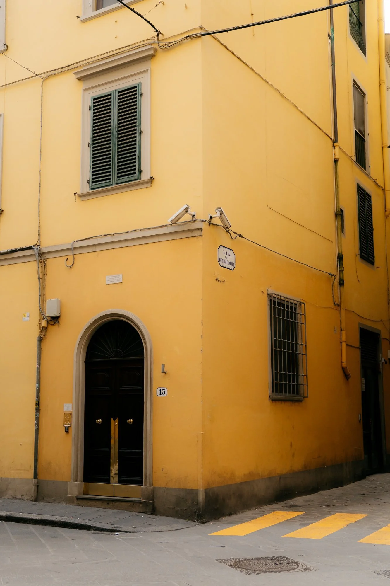 Winter in Florence Italy Yellow Building