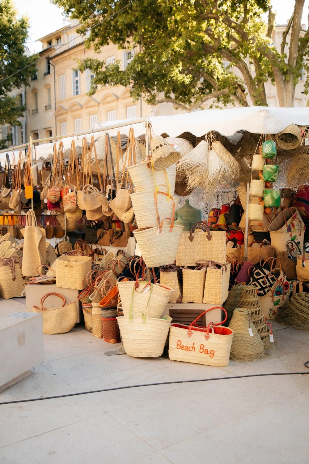 Straw Bags Provencal Market Aix-en-Provence France