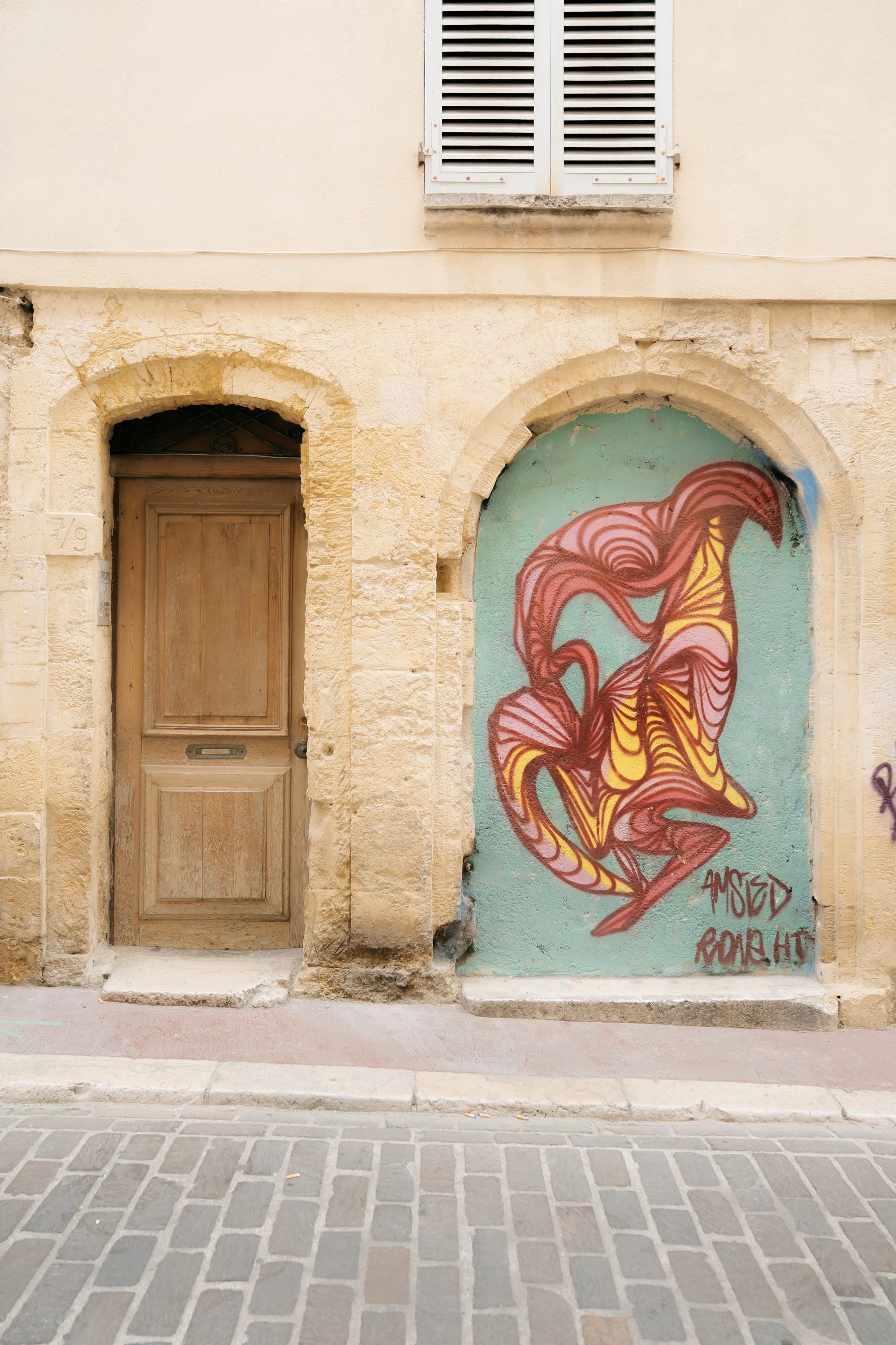 Graffiti in Marseille's Le Panier Neighborhood
