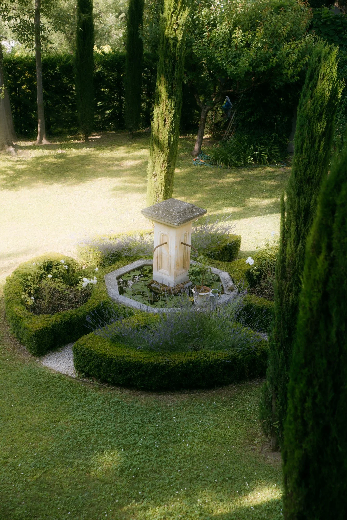 Provencal Fountain in Courtyard of Luberon Village Goult