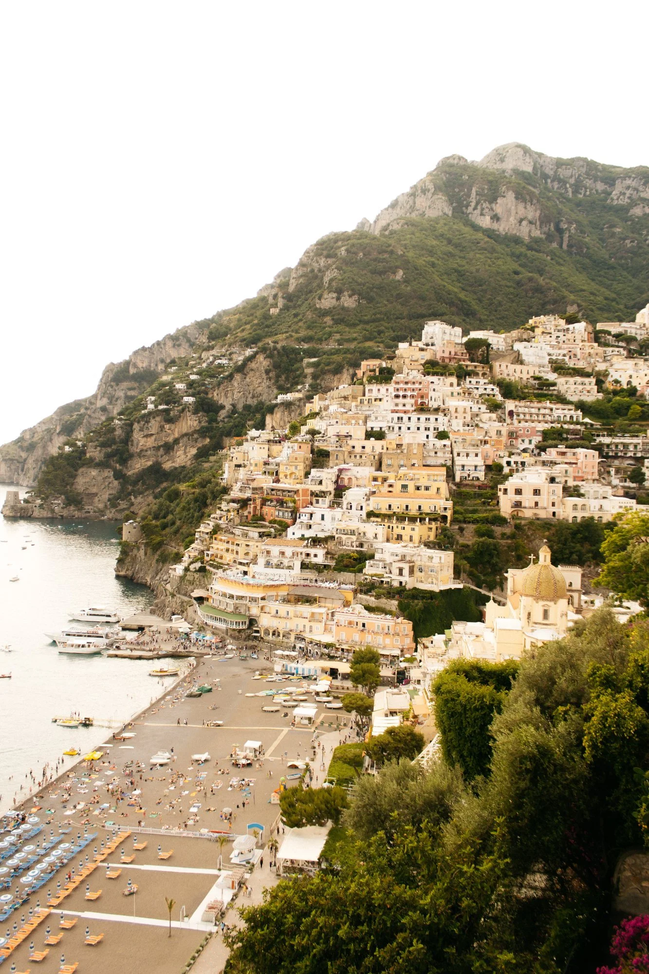 Cliffside and Beach Positano Italy Amalfi Coast