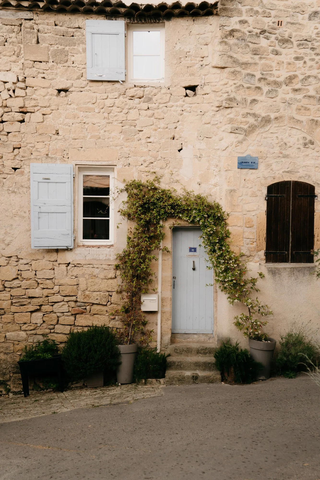 Blue Door in Ansouis Provence with Jasmine