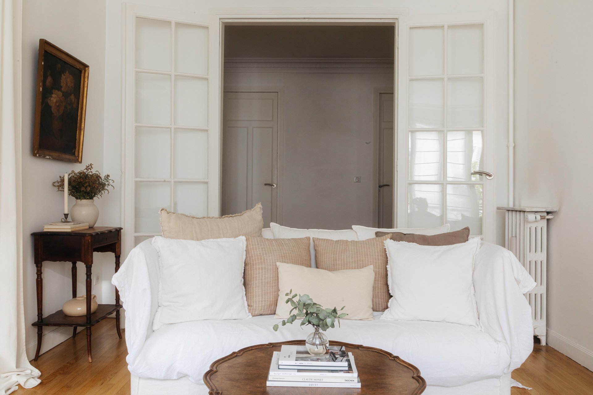 Where to Buy Furniture in France: White Linen Couch from Maison du Monde