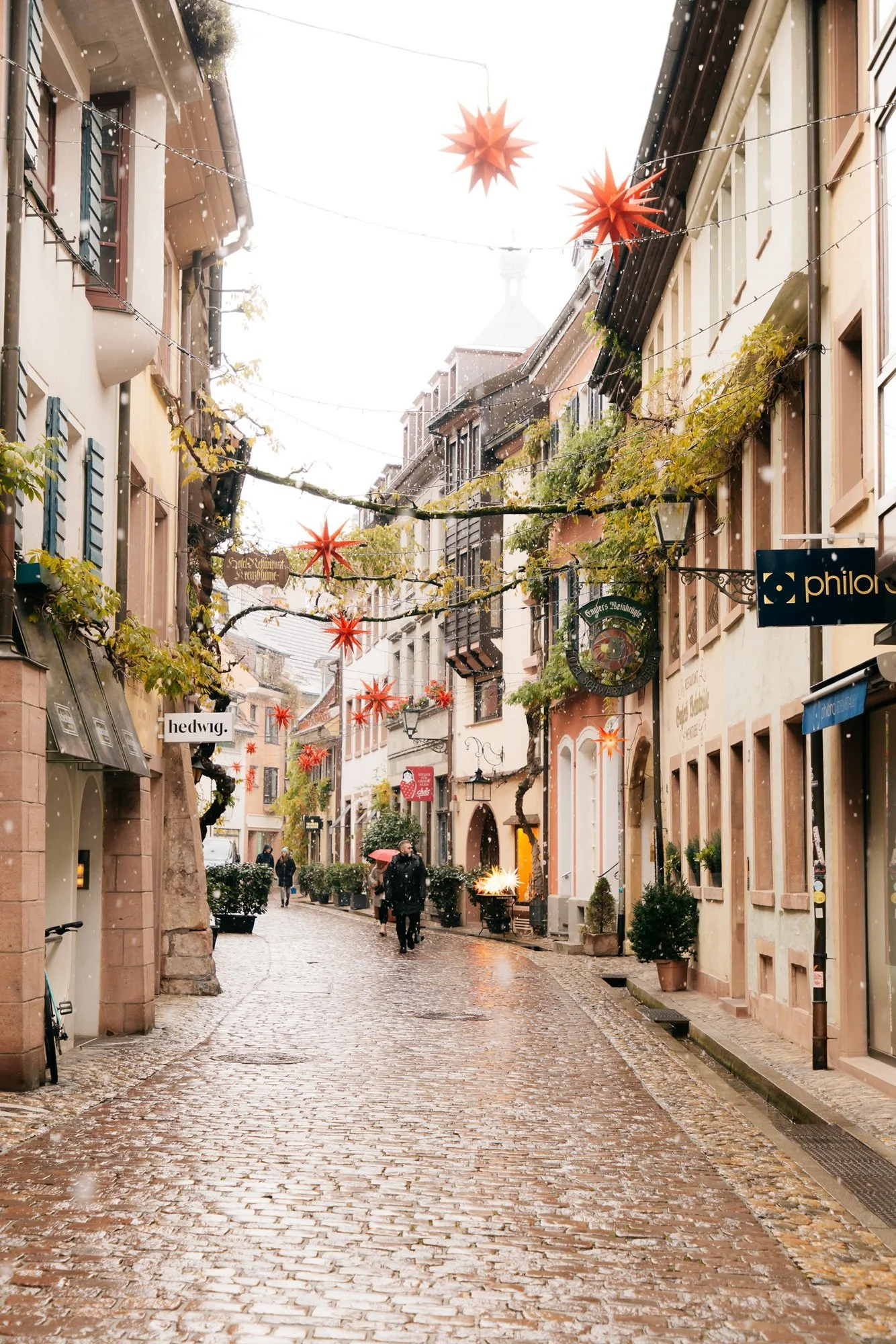 Streets of Freiburg Germany at Christmas