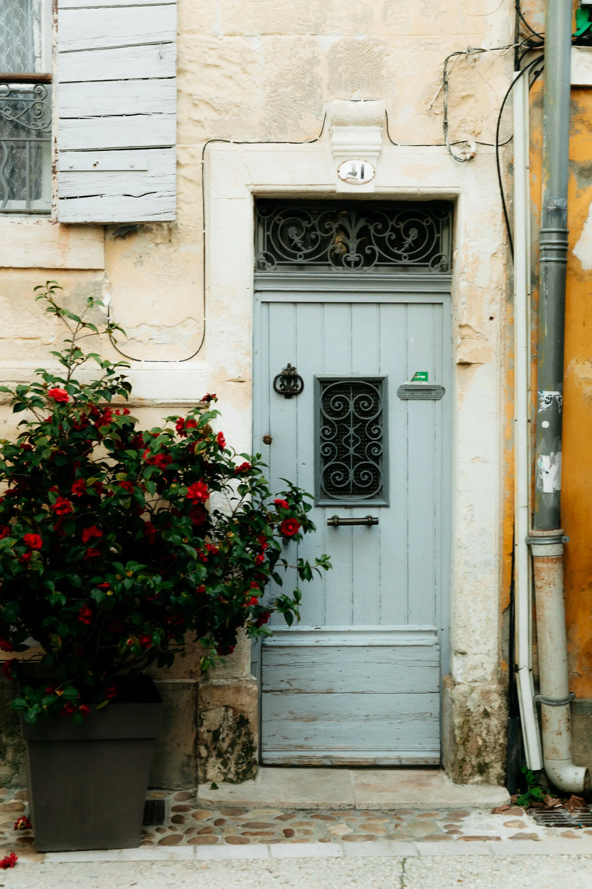 Blue Provencal Door La Roquette Neighborhood Arles France