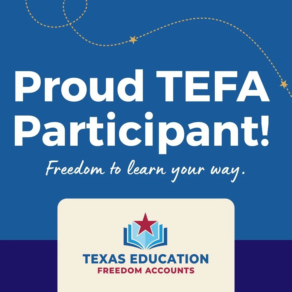 Proud TEFA Participant badge: learn about using Texas Education Freedom Account funds at Squiddles
