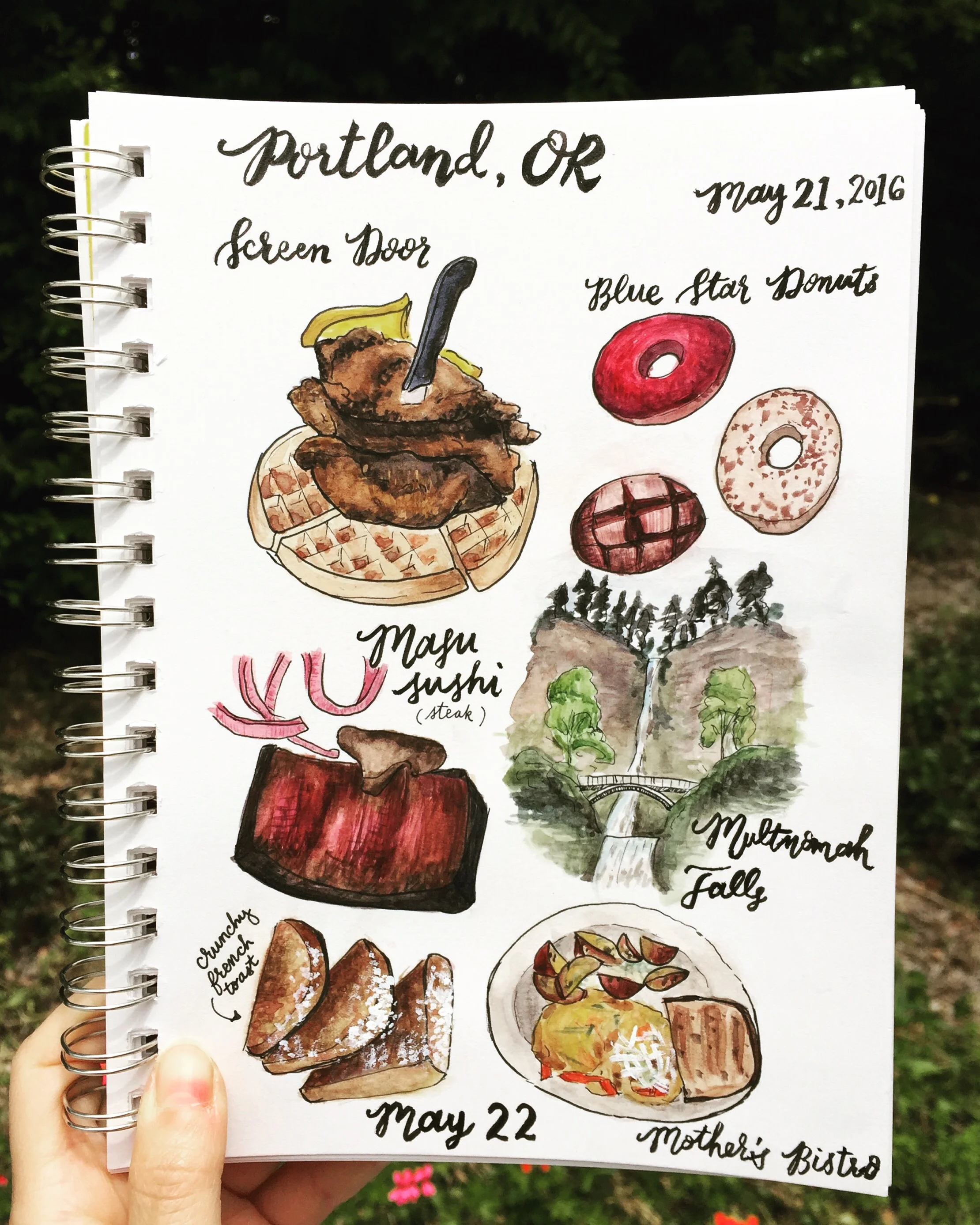  Screen Door, Blue Star Donuts, Masu Sushi, Multnomah Falls, Mother’s Bistro 