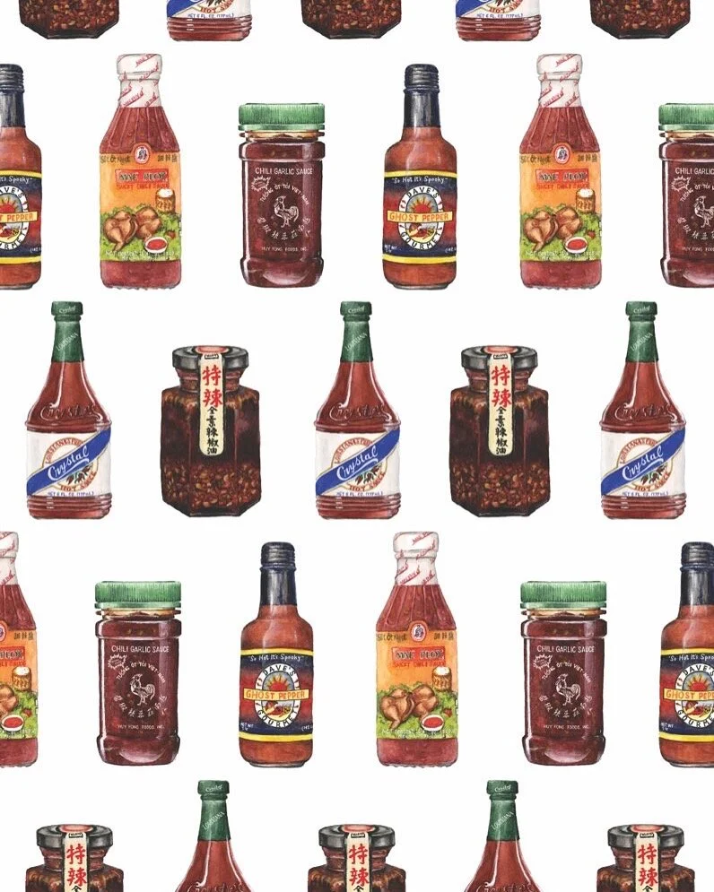  Voila! A commissioned piece with a customer’s favorite hot sauces 