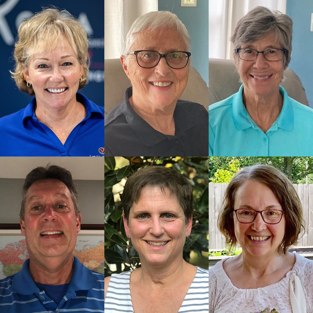 Clockwise from top left are Kelley Sloane, Anne Flynn, Ava Crow, Sandy Nichols, Kelly Hale and Doug Myers.