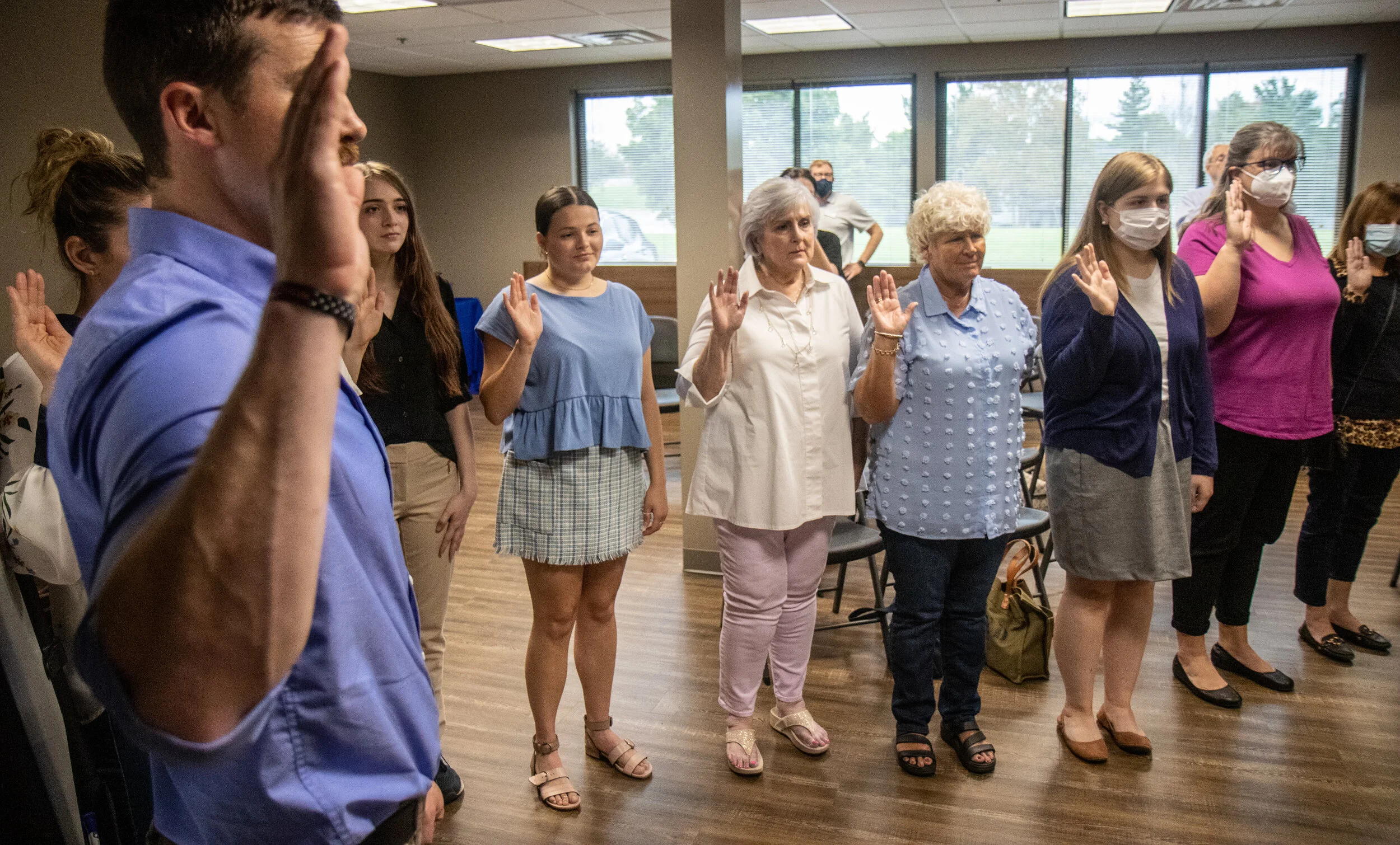 New CASA volunteers are sworn in Oct. 7 after completing a 30-hour training class.