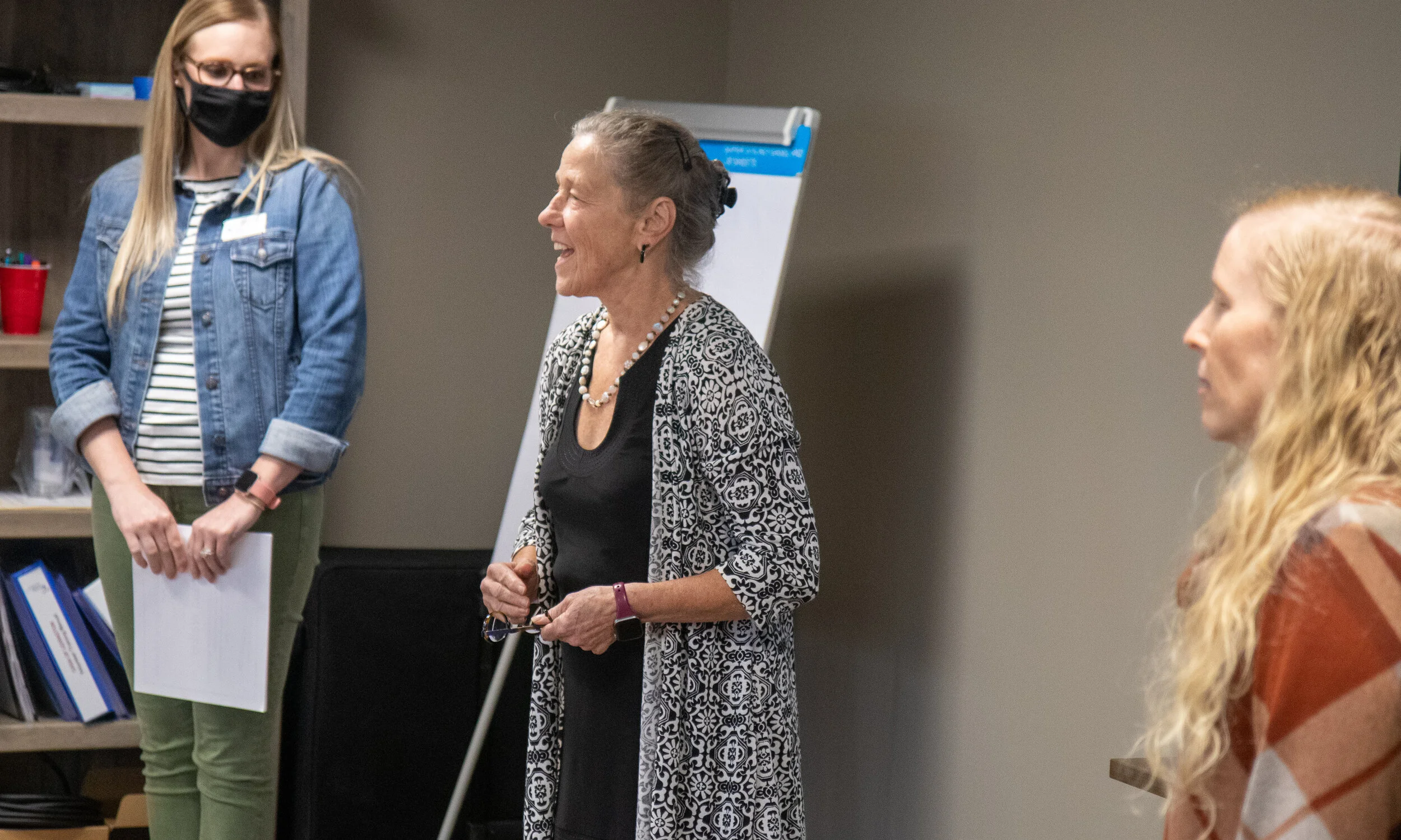 Family Court Judge Lucinda Masterton speaks to new CASA volunteers during a swearing in ceremony on Oct. 7, 2021.